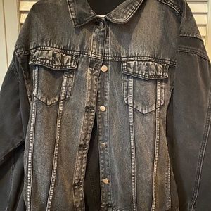 Unisex oversized Black Jean jacket